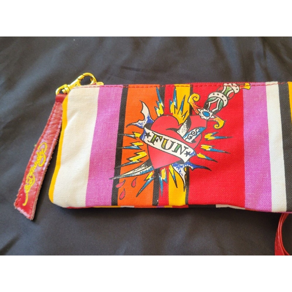 Ed Hardy Y2K Sally Embroidered Tote Bag w/ Wallet & Dust Cover Rare NEW Vintage - Picture 11 of 16